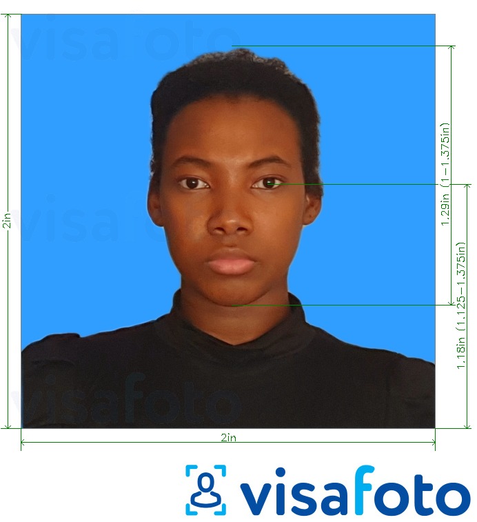 Eksempel bilde for Tanzania Azania Bank 2x2 tommer blå bakgrunn med riktig størrelse