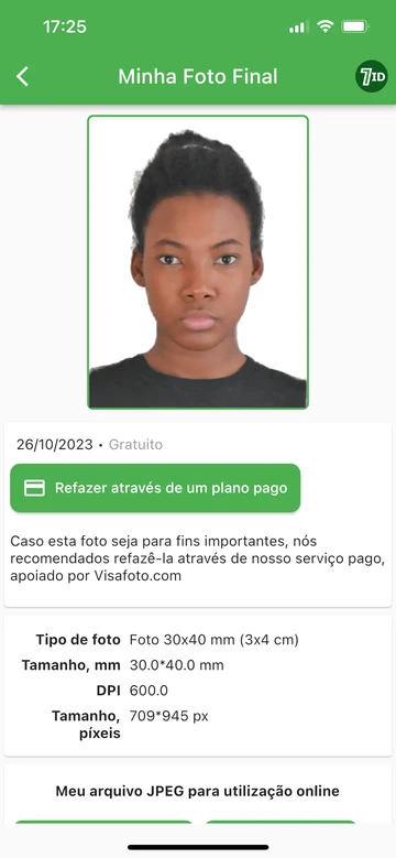 7ID: tamanho e dimensões da foto 3x4