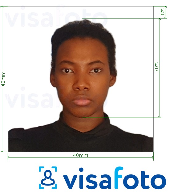 Eksempel bilde for Kongo (Brazzaville) e-visum med riktig størrelse