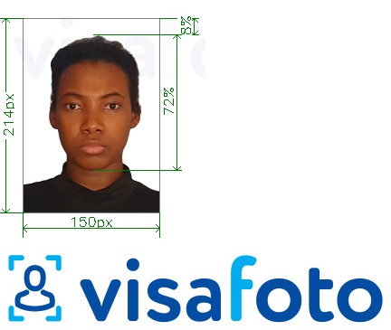 Eksempel bilde for Guinea Conakry e-visa for paf.gov.gn med riktig størrelse