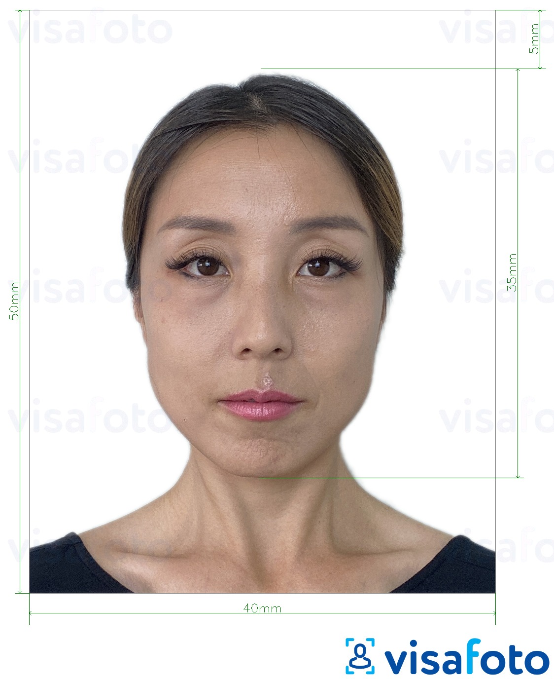 Eksempel bilde for Hong Kong ID-kort 4x5 cm med riktig størrelse