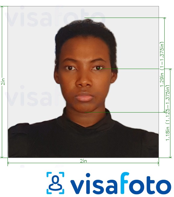 Eksempel bilde for Øst-Afrika Visum bilde 2x2
