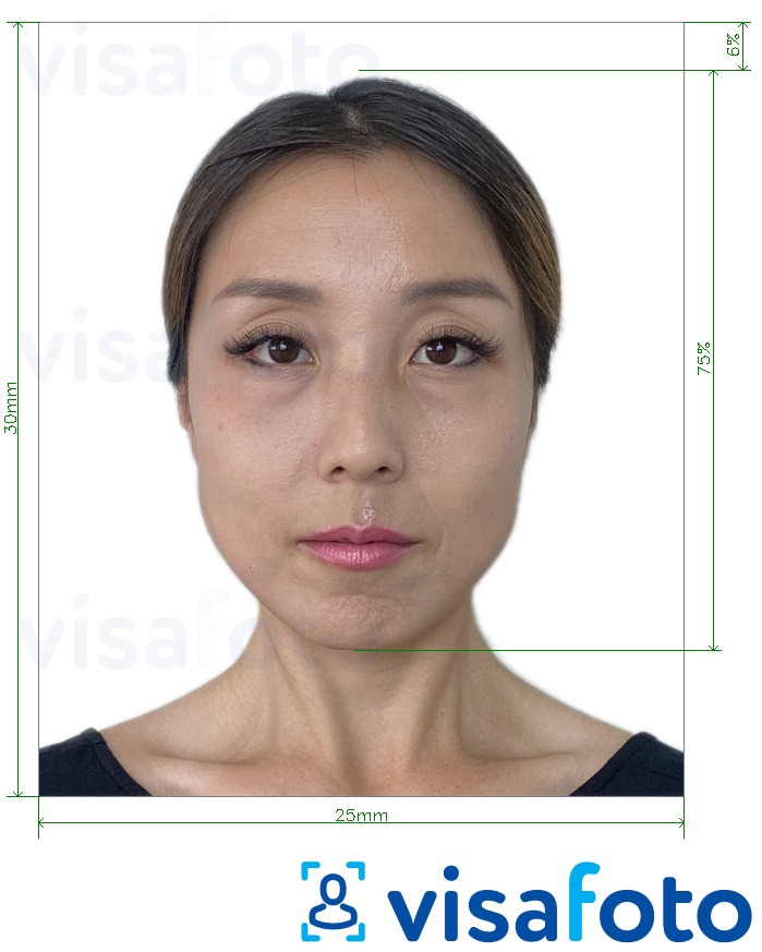 Eksempel bilde for Taiwan ID-kort 30x25 mm med riktig størrelse