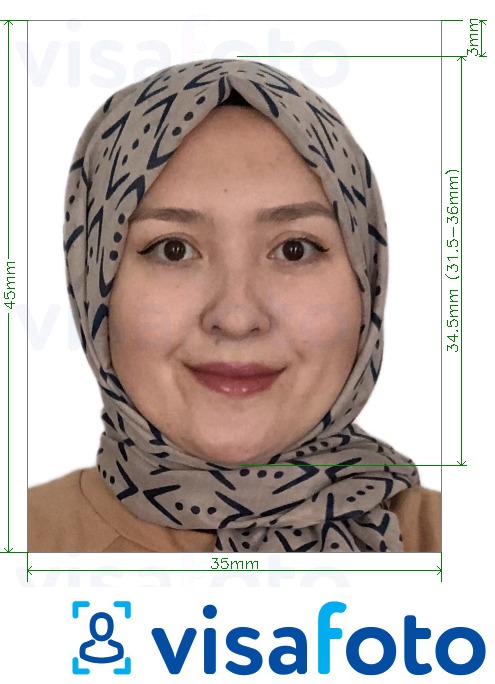 Eksempel bilde for Usbekistan statsborgerskap 35x45 mm med riktig størrelse